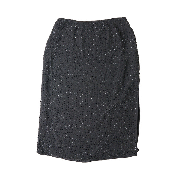 Vtg Dana Buchman Skirt Women's 6P Gray 100% Silk Bead Embellished 90s Whimsigoth - Picture 1 of 8